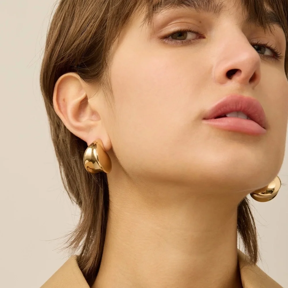 Jenny Bird Nouveaux Puff Earrings - Gold - Picture 2 of 9
